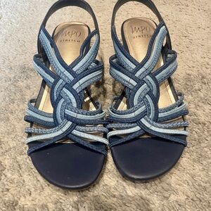 Impo Women's Navy and Light Blue Braided Sandals